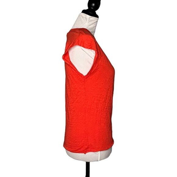 Elan Distressed Short Sleeve Tee Orange Size Small - Picture 5 of 8